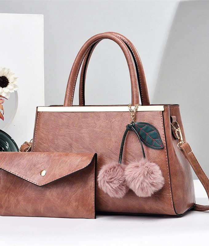 Retro Pattern Splicing Texture Versatile Large Capacity Bag Khaki