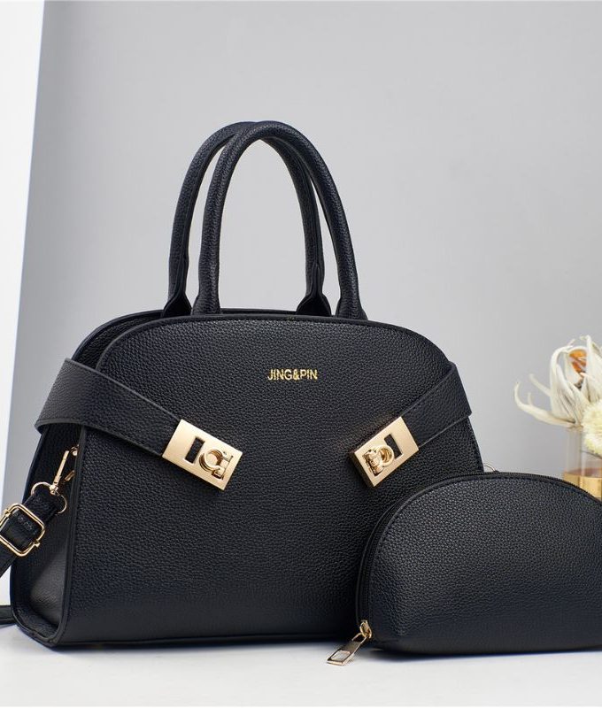 New Trendy Large-Capacity PU Leather Women's Tote Bag Black