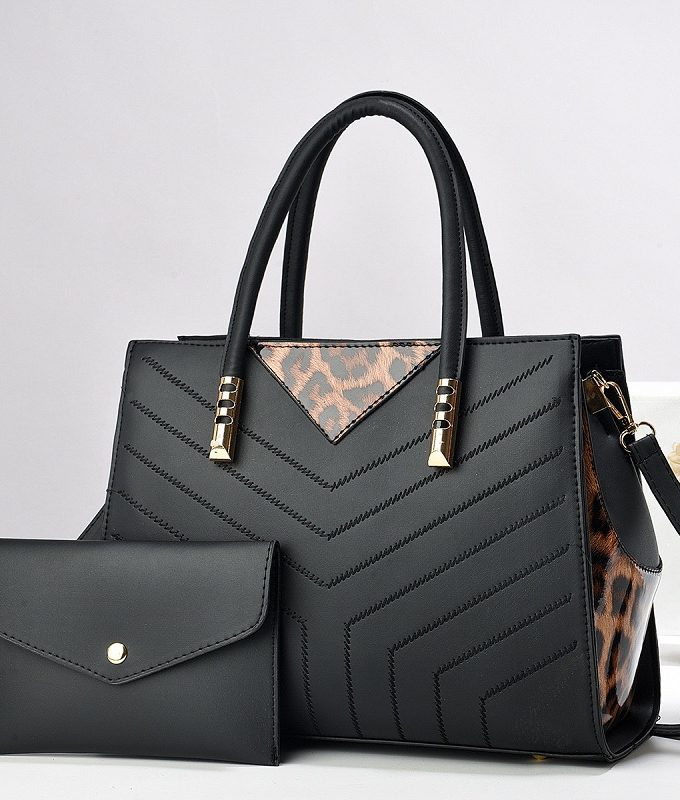 New Candy Color Lychee Splicing Embossed Large Bag