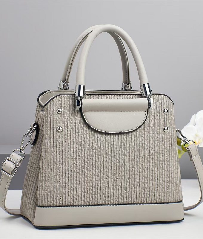 New Luxury Soft Leather Fashion Large Handbag Gray