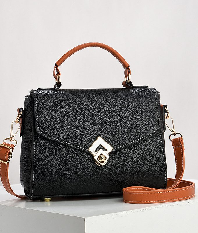 New Fashion Lock Single Shoulder Bag Black